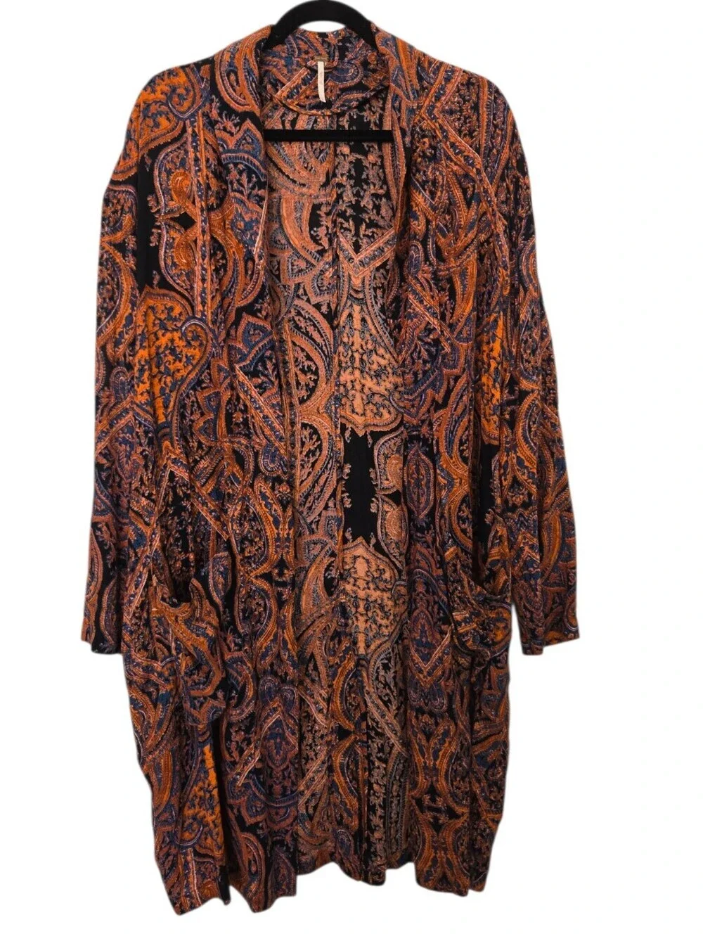 🍂✨ Free People Paisley Cocoon Cardigan | Boho Oversized Open Front Layering Pie